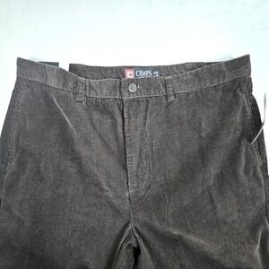 Chaps Mens Choc. Brown Corduroy‎ Pants Straight Leg Cotton Trousers 38x34 NWT